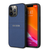 Guess Guess iPhone 13 Pro Back-Cover hul - Saffiano - Blau Guess Guess iPhone 13 Pro Back-Cover hul - Saffiano - Blau