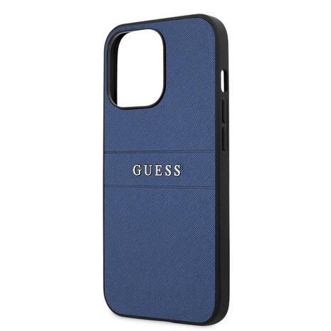 Guess Guess iPhone 13 Pro Back cover case - Saffiano - Blue Guess Guess iPhone 13 Pro Back cover case - Saffiano - Blue