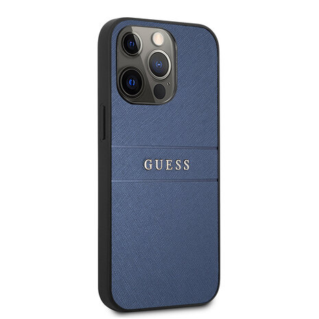 Guess Guess iPhone 13 Pro Back cover coque Saffiano - Bleu Guess Guess iPhone 13 Pro Back cover coque Saffiano - Bleu