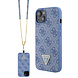 Guess Guess iPhone 13 Back cover case - Metal logo strass crossbody - Blue Guess Guess iPhone 13 Back cover case - Metal logo strass crossbody - Blue