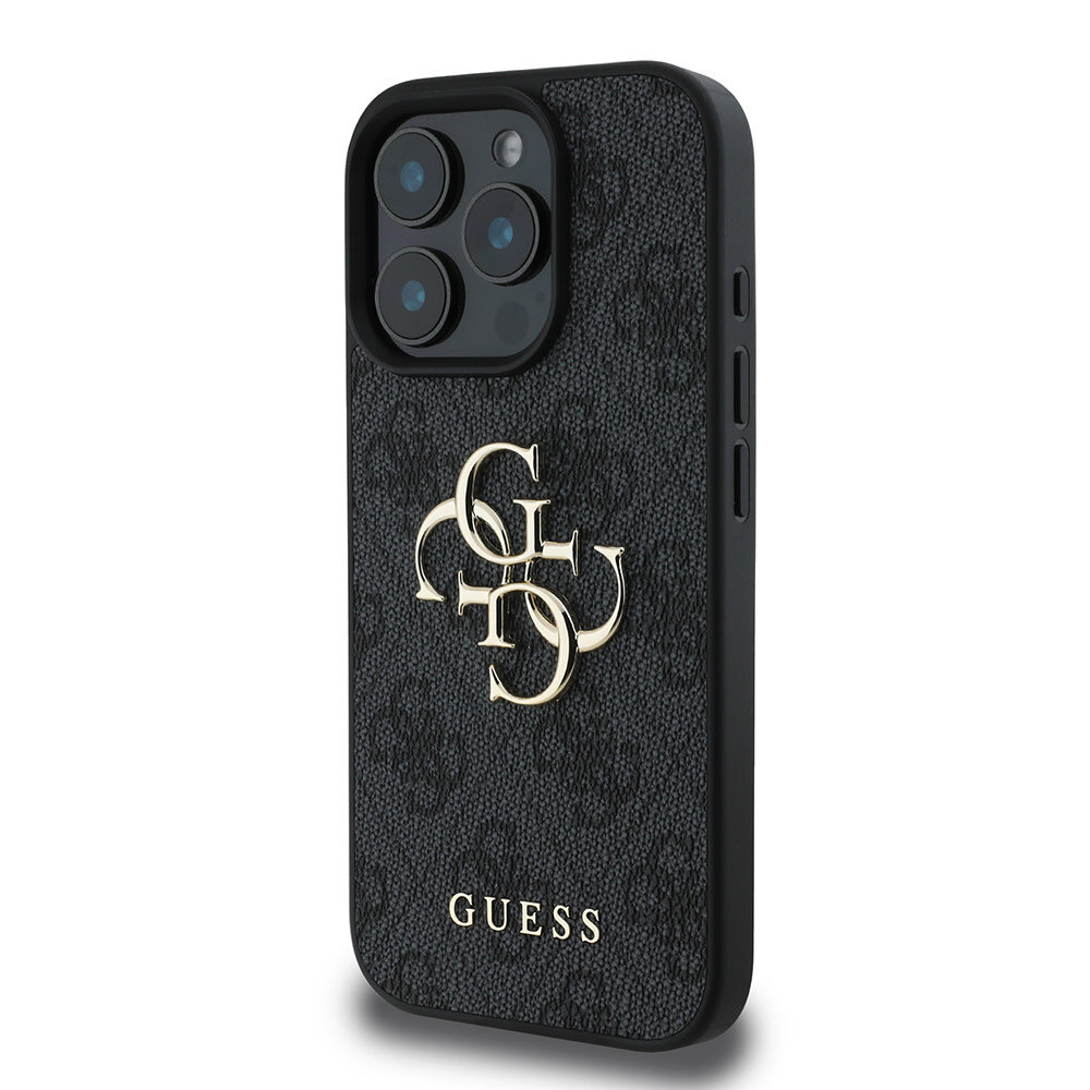 Guess Guess iPhone 16 Pro Backcover hoesje - 4G - Big Metal Logo - Zwart Guess Guess iPhone 16 Pro Backcover hoesje - 4G - Big Metal Logo - Zwart