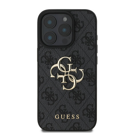 Guess Guess iPhone 16 Pro Back-Cover hul - 4G - Big Metal Logo - Schwarz Guess Guess iPhone 16 Pro Back-Cover hul - 4G - Big Metal Logo - Schwarz