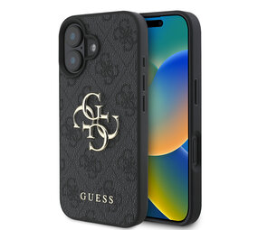Guess Guess iPhone 16 Plus Back cover case - 4G - Big Metal Logo - Black Guess Guess iPhone 16 Plus Back cover case - 4G - Big Metal Logo - Black