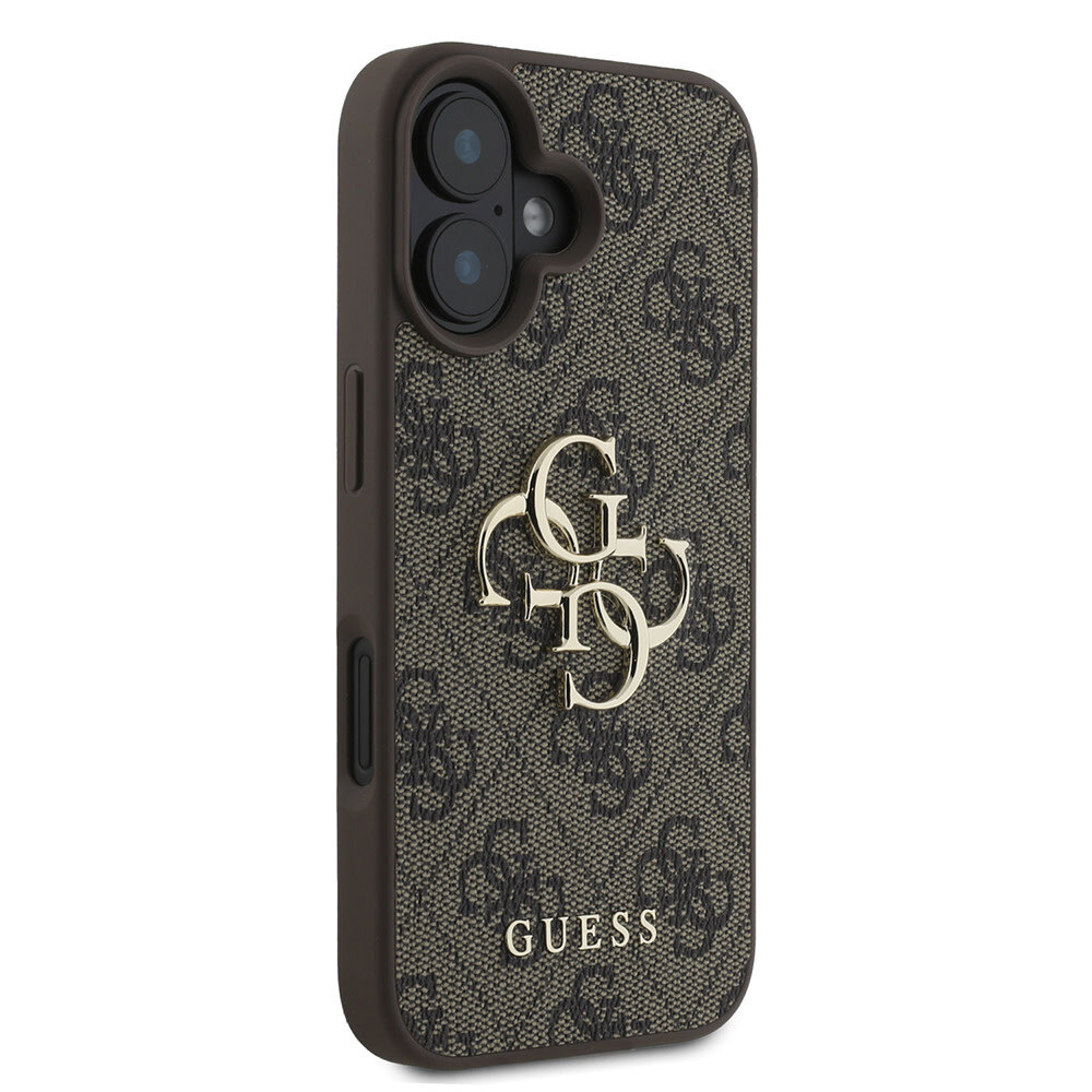 Guess Guess iPhone 16 Back cover coque - 4G - Big Metal Logo - Marron Guess Guess iPhone 16 Back cover coque - 4G - Big Metal Logo - Marron