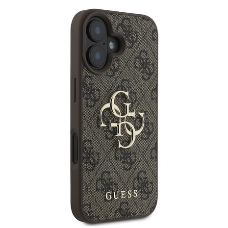 Guess Guess iPhone 16 Back cover coque - 4G - Big Metal Logo - Marron Guess Guess iPhone 16 Back cover coque - 4G - Big Metal Logo - Marron