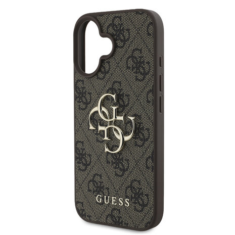 Guess Guess iPhone 16 Back cover case - 4G - Big Metal Logo - Brown Guess Guess iPhone 16 Back cover case - 4G - Big Metal Logo - Brown