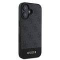 Guess Guess iPhone 16 Back-Cover hul - Magsafe - 4G PU Leather - Bottom Stripe - Grau