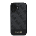 Guess Guess iPhone 16 Back-Cover hul - Magsafe - 4G PU Leather - Bottom Stripe - Grau