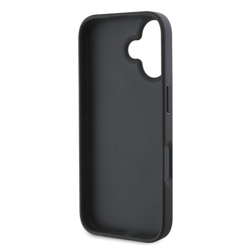 Guess Guess iPhone 16 Back cover coque - Magsafe - 4G PU Leather - Bottom Stripe - Gris