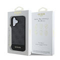 Guess Guess iPhone 16 Back cover coque - Magsafe - 4G PU Leather - Bottom Stripe - Gris
