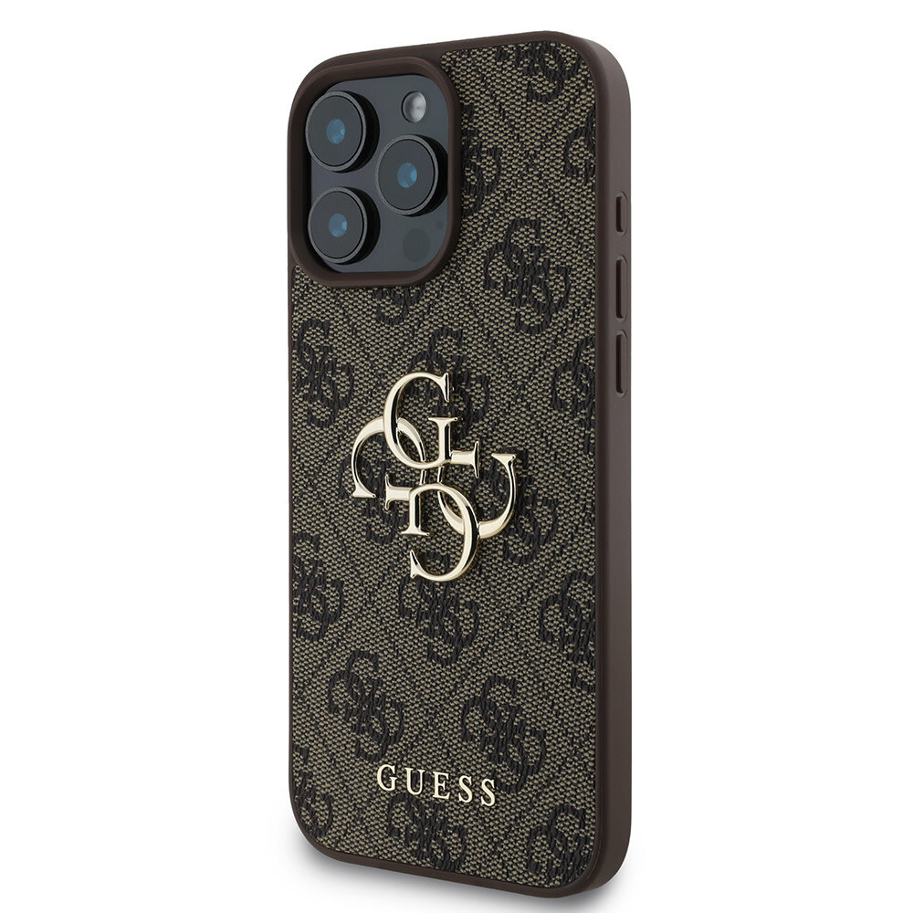 Guess Guess iPhone 16 Pro Max Back cover case - 4G - Big Metal Logo - Brown Guess Guess iPhone 16 Pro Max Back cover case - 4G - Big Metal Logo - Brown