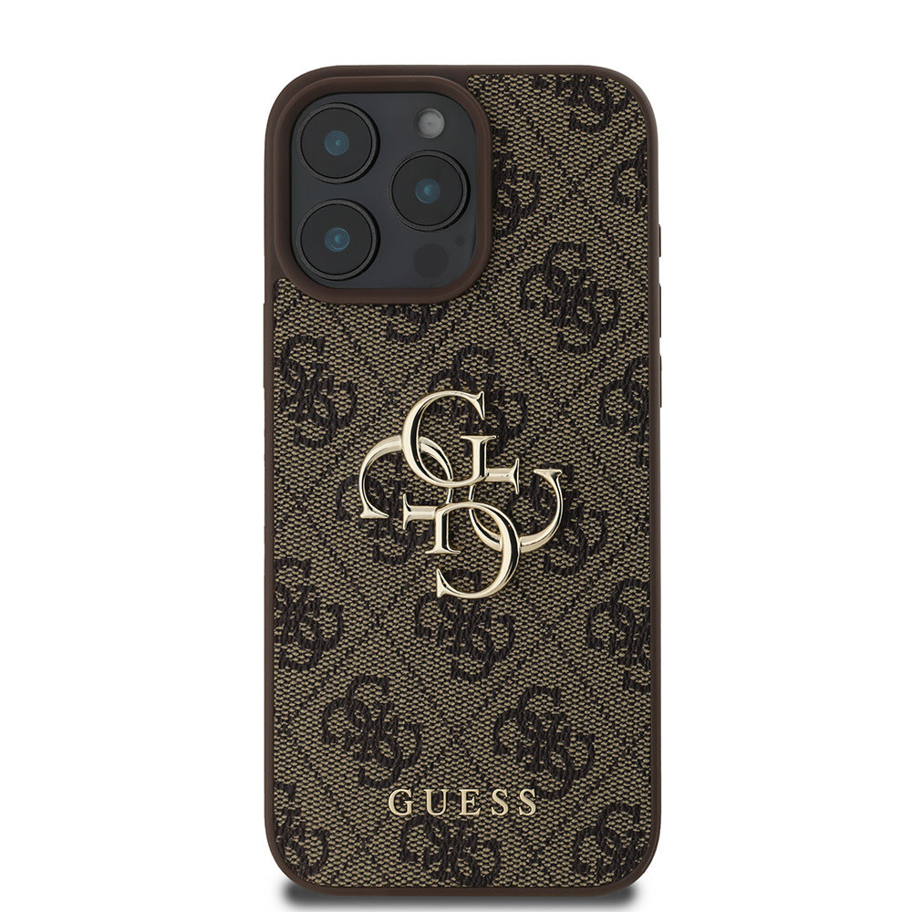 Guess Guess iPhone 16 Pro Max Back cover case - 4G - Big Metal Logo - Brown Guess Guess iPhone 16 Pro Max Back cover case - 4G - Big Metal Logo - Brown