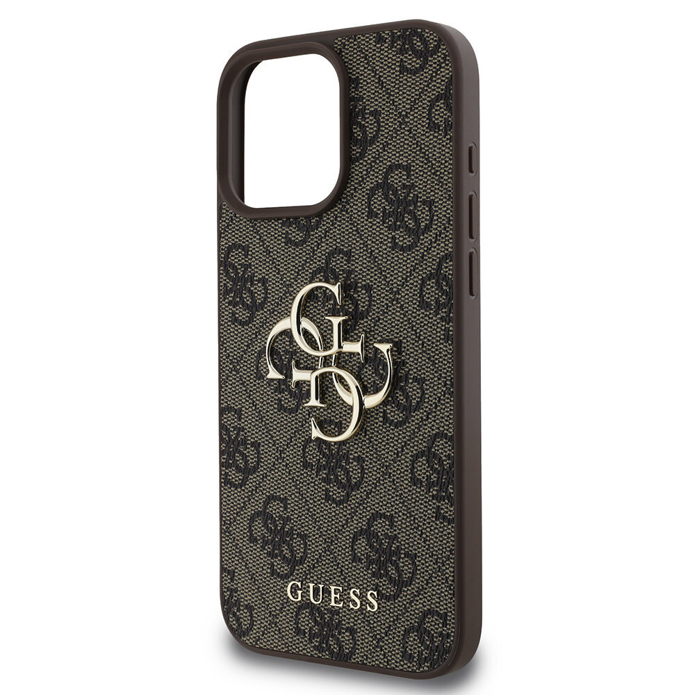 Guess Guess iPhone 16 Pro Max Back-Cover hul - 4G - Big Metal Logo - Braun Guess Guess iPhone 16 Pro Max Back-Cover hul - 4G - Big Metal Logo - Braun
