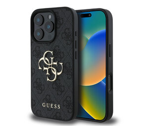 Guess Guess iPhone 16 Pro Max Back cover coque - 4G - Big Metal Logo - Noir Guess Guess iPhone 16 Pro Max Back cover coque - 4G - Big Metal Logo - Noir