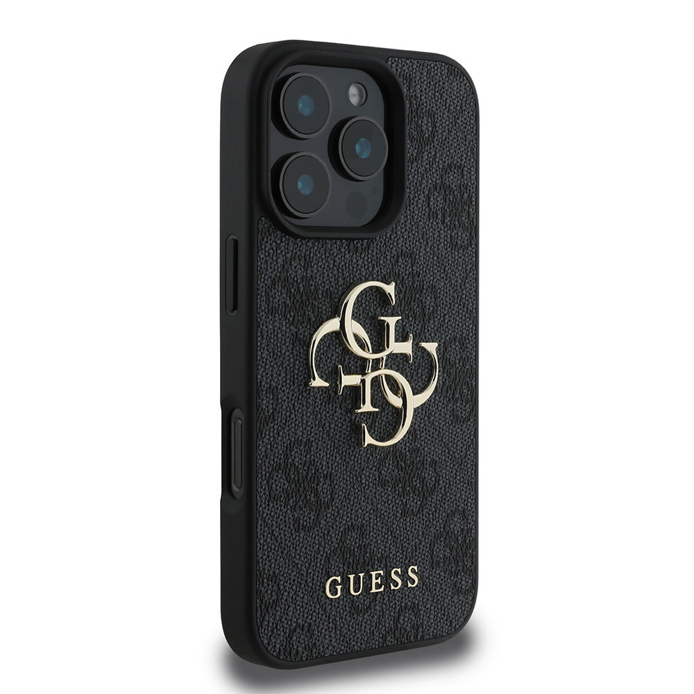 Guess Guess iPhone 16 Pro Max Backcover hoesje - 4G - Big Metal Logo - Zwart Guess Guess iPhone 16 Pro Max Backcover hoesje - 4G - Big Metal Logo - Zwart