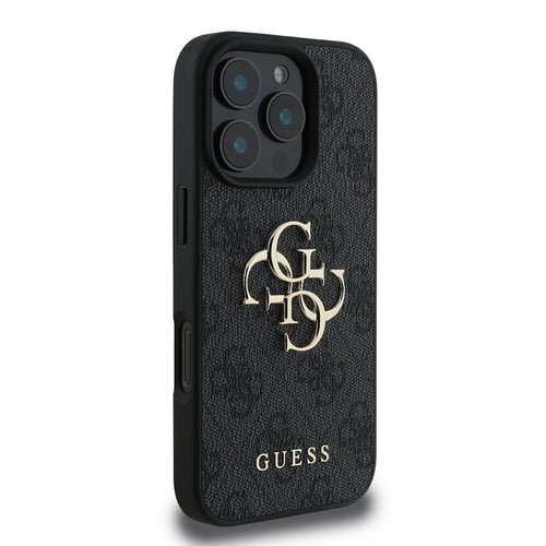 Guess Guess iPhone 16 Pro Max Backcover hoesje - 4G - Big Metal Logo - Zwart