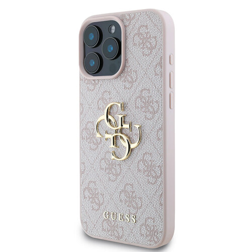 Guess Guess iPhone 16 Pro Max Back cover case - 4G - Big Metal Logo - Pink