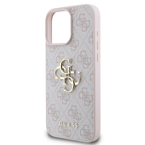 Guess Guess iPhone 16 Pro Max Back cover coque - 4G - Big Metal Logo - Rose Guess Guess iPhone 16 Pro Max Back cover coque - 4G - Big Metal Logo - Rose