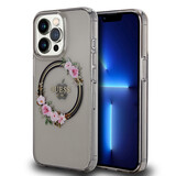 Guess Guess iPhone 13 Pro Back-Cover hul - Magsafe IML flowers - Schwarz Guess Guess iPhone 13 Pro Back-Cover hul - Magsafe IML flowers - Schwarz