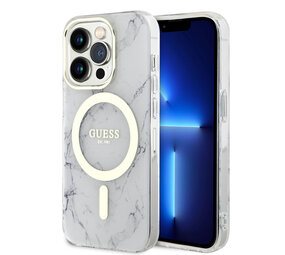 Guess Guess iPhone 13 Pro Back cover coque Magsafe IML marble - Blanc Guess Guess iPhone 13 Pro Back cover coque Magsafe IML marble - Blanc