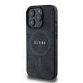 Guess Guess iPhone 16 Pro Back-Cover hul - Magsafe PU Leather - 4G Ring - Schwarz