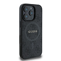 Guess Guess iPhone 16 Pro Backcover hoesje - Magsafe PU Leather - 4G Ring - Zwart