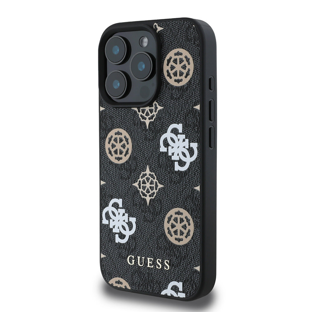 Guess Guess iPhone 16 Pro Back cover coque Magsafe PU peony - Noir Guess Guess iPhone 16 Pro Back cover coque Magsafe PU peony - Noir