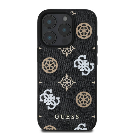 Guess Guess iPhone 16 Pro Back cover coque Magsafe PU peony - Noir Guess Guess iPhone 16 Pro Back cover coque Magsafe PU peony - Noir