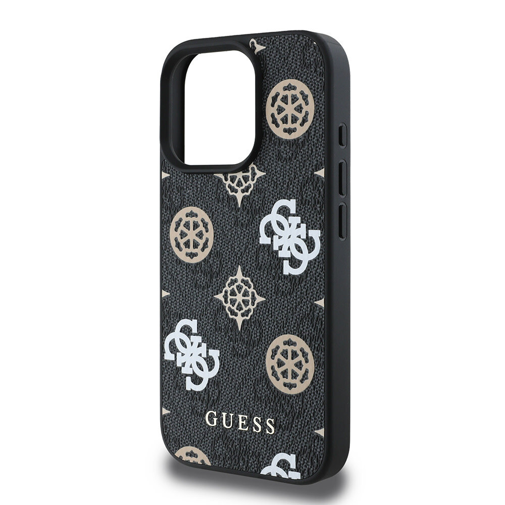 Guess Guess iPhone 16 Pro Back cover coque Magsafe PU peony - Noir Guess Guess iPhone 16 Pro Back cover coque Magsafe PU peony - Noir