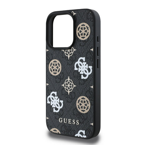 Guess Guess iPhone 16 Pro Back cover coque Magsafe PU peony - Noir Guess Guess iPhone 16 Pro Back cover coque Magsafe PU peony - Noir