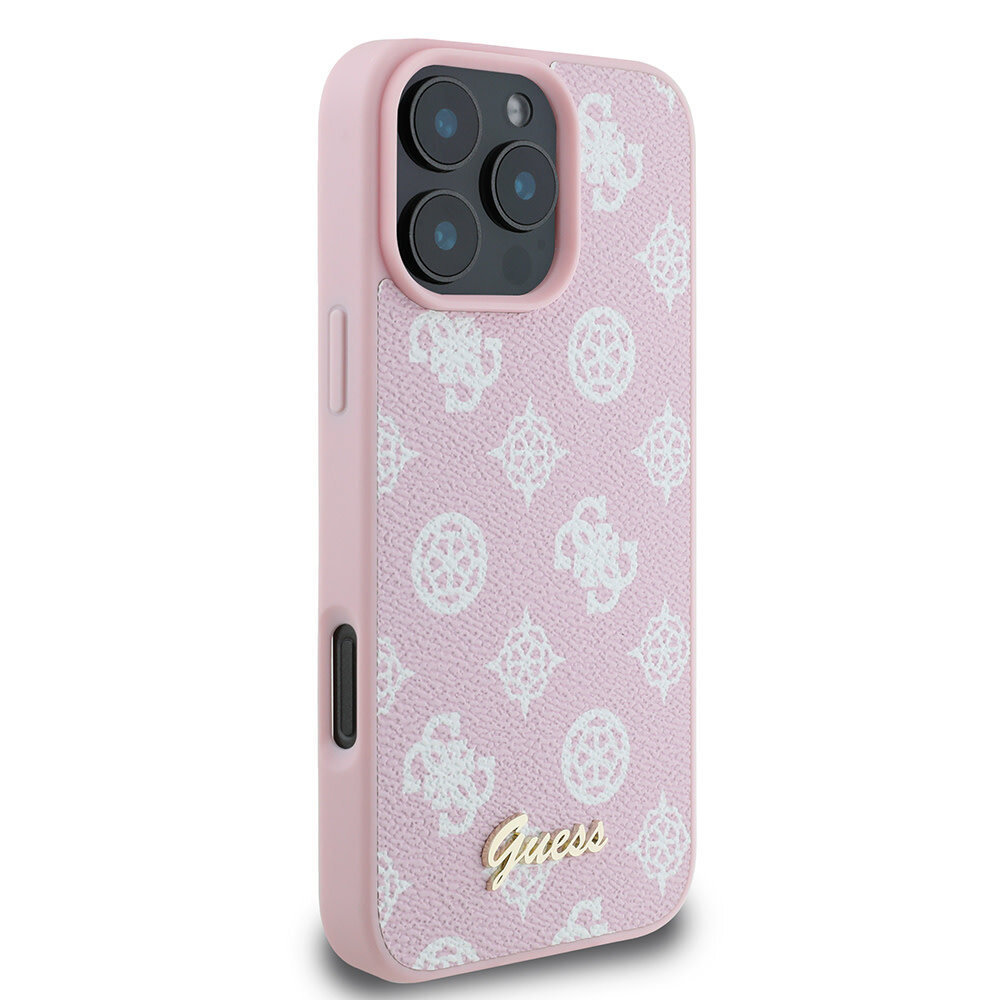 Guess Guess iPhone 16 Pro Backcover hoesje Magsafe PU peony - Roze Guess Guess iPhone 16 Pro Backcover hoesje Magsafe PU peony - Roze
