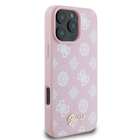 Guess Guess iPhone 16 Pro Back cover case - Magsafe PU peony - Pink Guess Guess iPhone 16 Pro Back cover case - Magsafe PU peony - Pink