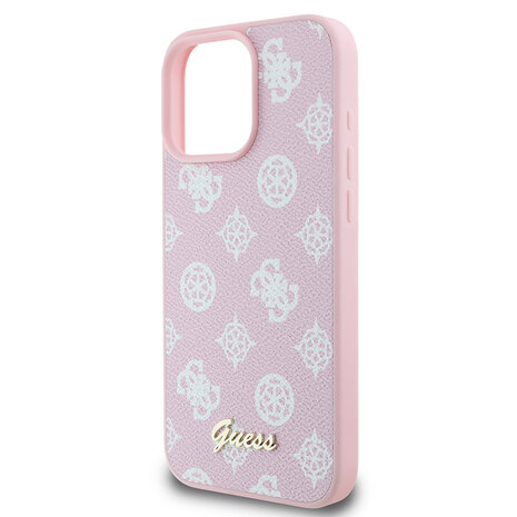 Guess Guess iPhone 16 Pro Back cover coque Magsafe PU peony - Rose Guess Guess iPhone 16 Pro Back cover coque Magsafe PU peony - Rose