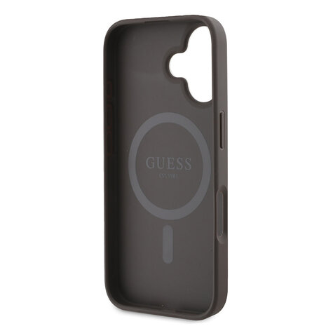 Guess Guess iPhone 16 Back cover case - Magsafe PU peony - Brown Guess Guess iPhone 16 Back cover case - Magsafe PU peony - Brown