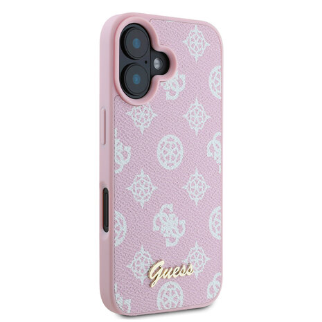 Guess Guess iPhone 16 Back cover coque Magsafe PU peony - Rose Guess Guess iPhone 16 Back cover coque Magsafe PU peony - Rose