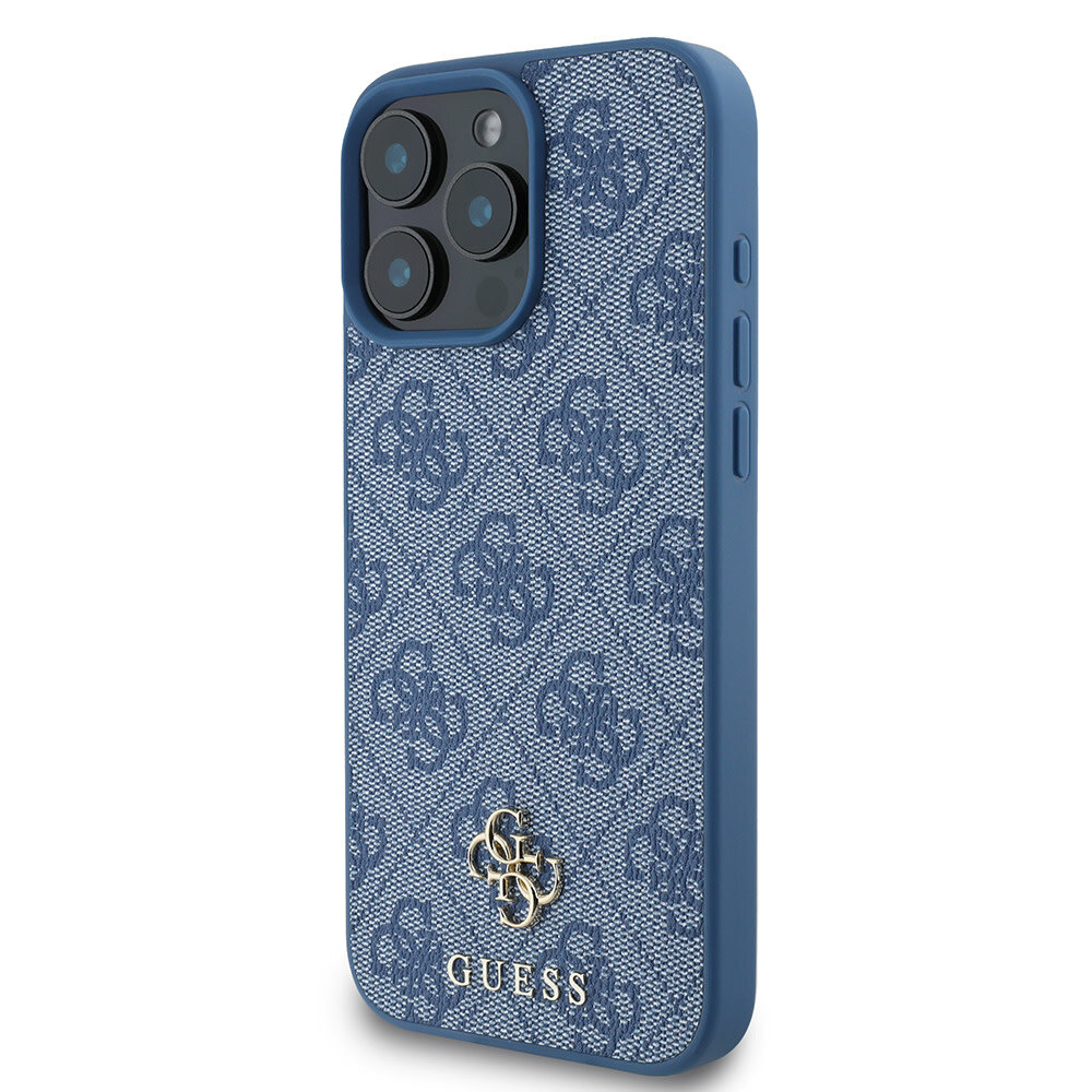 Guess Guess iPhone 16 Pro Max Back cover coque Magsafe PU 4G - Bleu Guess Guess iPhone 16 Pro Max Back cover coque Magsafe PU 4G - Bleu