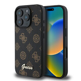 Guess Guess iPhone 16 Pro Max Backcover hoesje Magsafe PU peony - Zwart Guess Guess iPhone 16 Pro Max Backcover hoesje Magsafe PU peony - Zwart