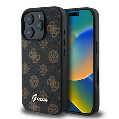 Guess iPhone 16 Pro Max Back cover coque Magsafe PU peony - Noir