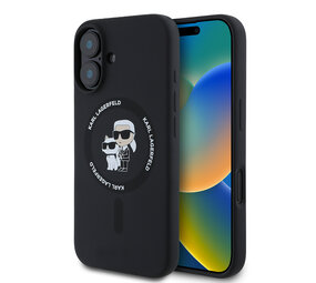 Karl Lagerfeld Karl Lagerfeld iPhone 16 Backcover hoesje - Magsafe - Silicone - KC Body Ring - Zwart Karl Lagerfeld Karl Lagerfeld iPhone 16 Backcover hoesje - Magsafe - Silicone - KC Body Ring - Zwart