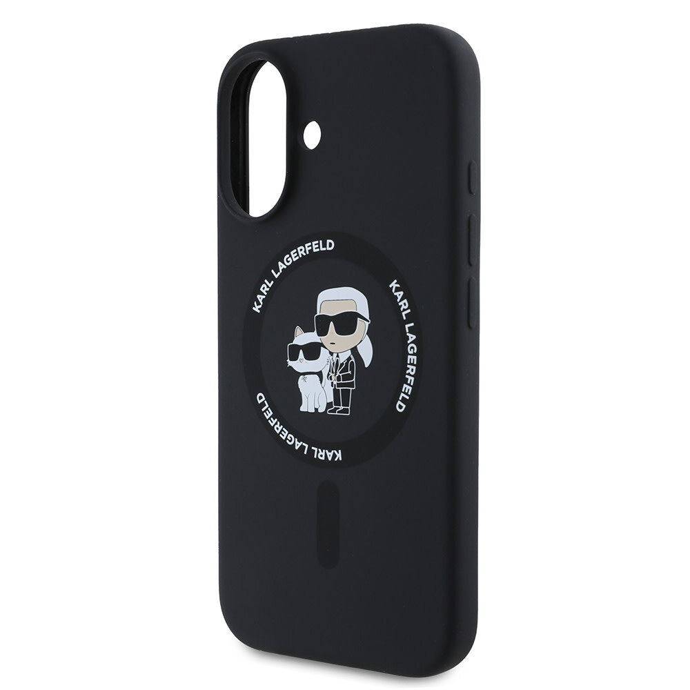 Karl Lagerfeld Karl Lagerfeld iPhone 16 Backcover hoesje - Magsafe - Silicone - KC Body Ring - Zwart Karl Lagerfeld Karl Lagerfeld iPhone 16 Backcover hoesje - Magsafe - Silicone - KC Body Ring - Zwart