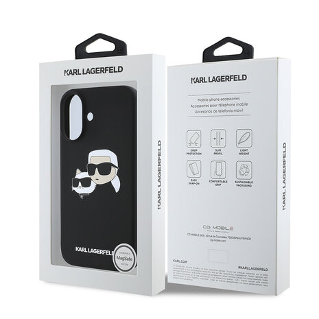 Karl Lagerfeld Karl Lagerfeld iPhone 16 Back cover coque Magsafe SIL double - Noir Karl Lagerfeld Karl Lagerfeld iPhone 16 Back cover coque Magsafe SIL double - Noir
