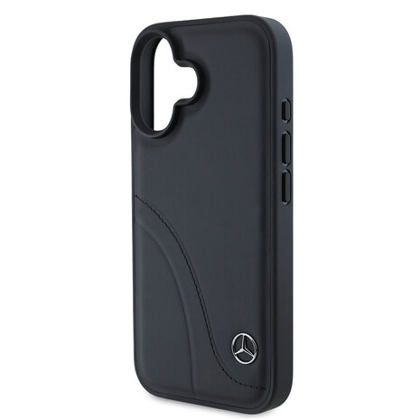 Mercedes-Benz Mercedes-Benz iPhone 16 Back-Cover hul - Curved stiches - Schwarz Mercedes-Benz Mercedes-Benz iPhone 16 Back-Cover hul - Curved stiches - Schwarz