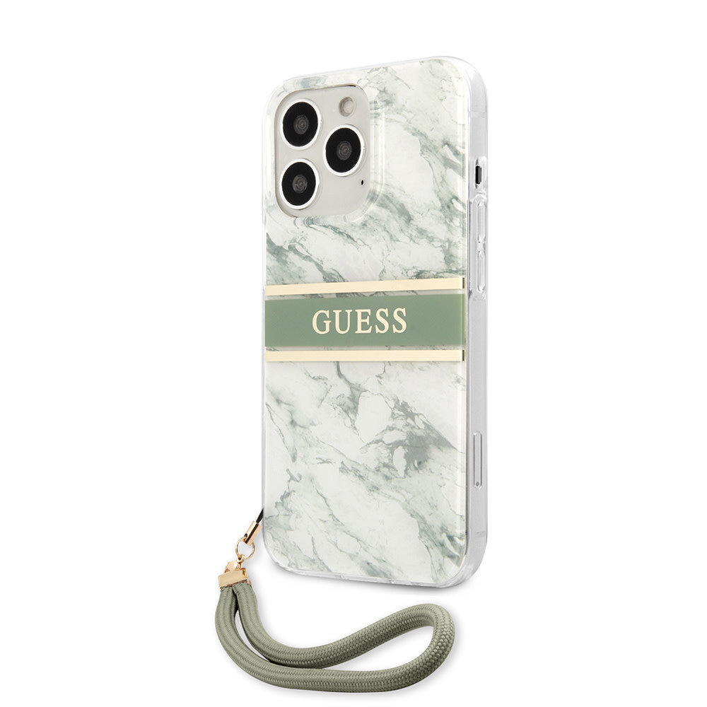 Guess Guess iPhone 13 Pro Back-Cover hul - Marble strap - Grün Guess Guess iPhone 13 Pro Back-Cover hul - Marble strap - Grün