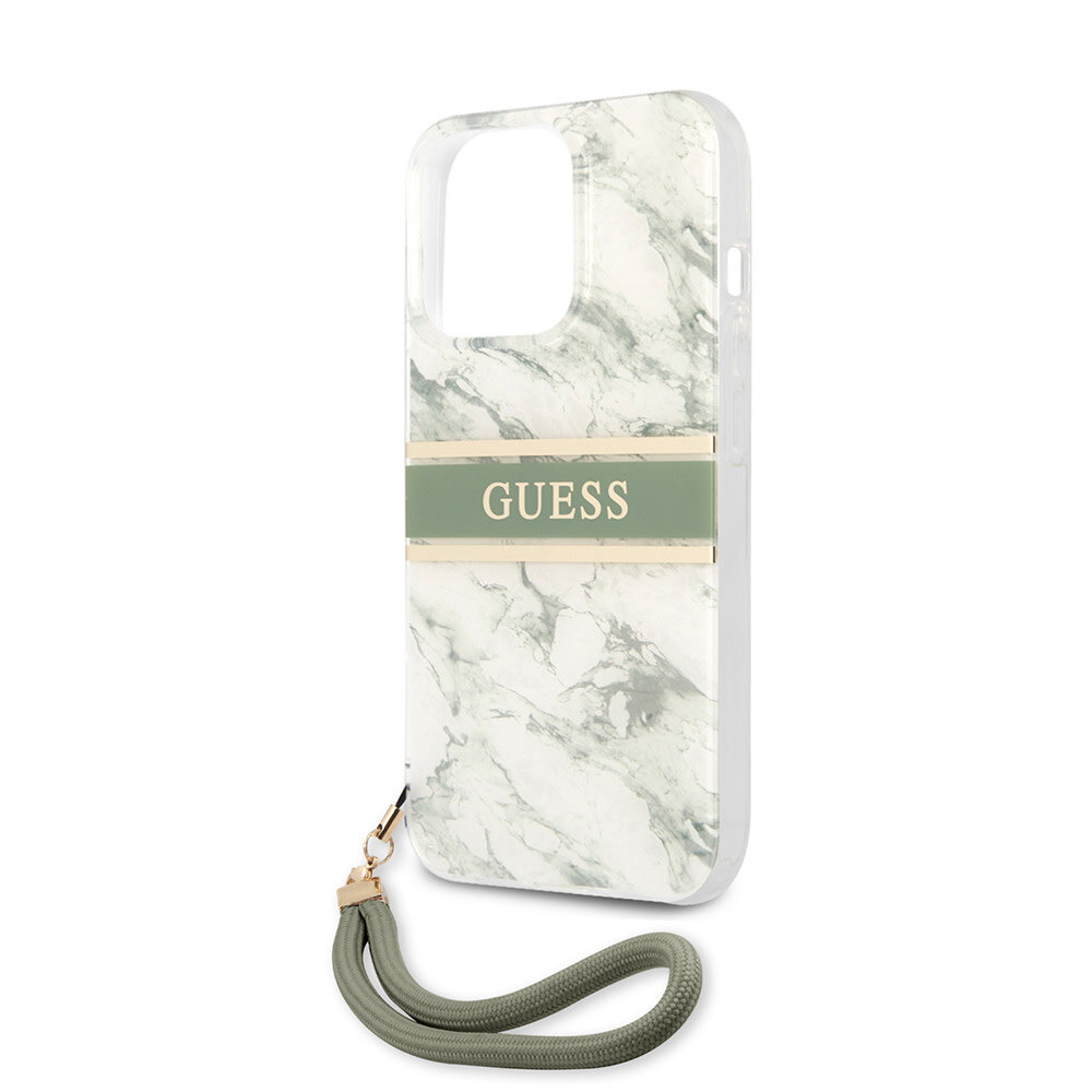 Guess Guess iPhone 13 Pro Back-Cover hul - Marble strap - Grün Guess Guess iPhone 13 Pro Back-Cover hul - Marble strap - Grün