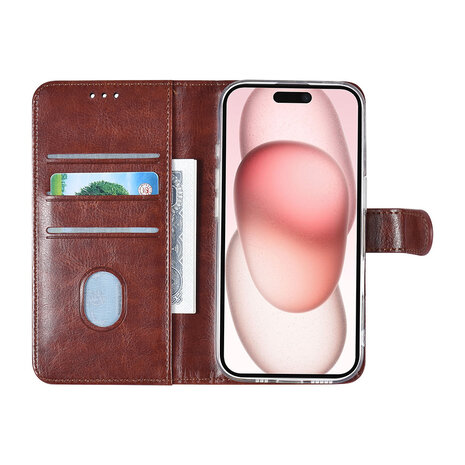 TUNIQ TUNIQ iPhone 16 Book-Case hul - Kartenhalter für 3 Karten - Magnetverschluss - Braun TUNIQ TUNIQ iPhone 16 Book-Case hul - Kartenhalter für 3 Karten - Magnetverschluss - Braun