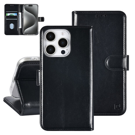 TUNIQ TUNIQ iPhone 16 Pro Book type housse Porte-cartes pour 3 cartes - Fermeture magnétique - Noir TUNIQ TUNIQ iPhone 16 Pro Book type housse Porte-cartes pour 3 cartes - Fermeture magnétique - Noir