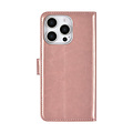 TUNIQ TUNIQ iPhone 16 Pro Book type housse Porte-cartes pour 3 cartes - Fermeture magnétique - Rose Gold