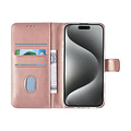 TUNIQ TUNIQ iPhone 16 Pro Book Case hoesje Pasjeshouder voor 3 pasjes - Hanger - Rose Gold