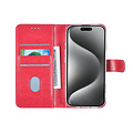 TUNIQ TUNIQ iPhone 16 Pro Book Case hoesje Pasjeshouder voor 3 pasjes - Hanger - Felroze