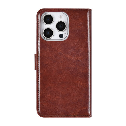 TUNIQ TUNIQ iPhone 16 Pro Book Case hoesje Pasjeshouder voor 3 pasjes - Hanger - Bruin